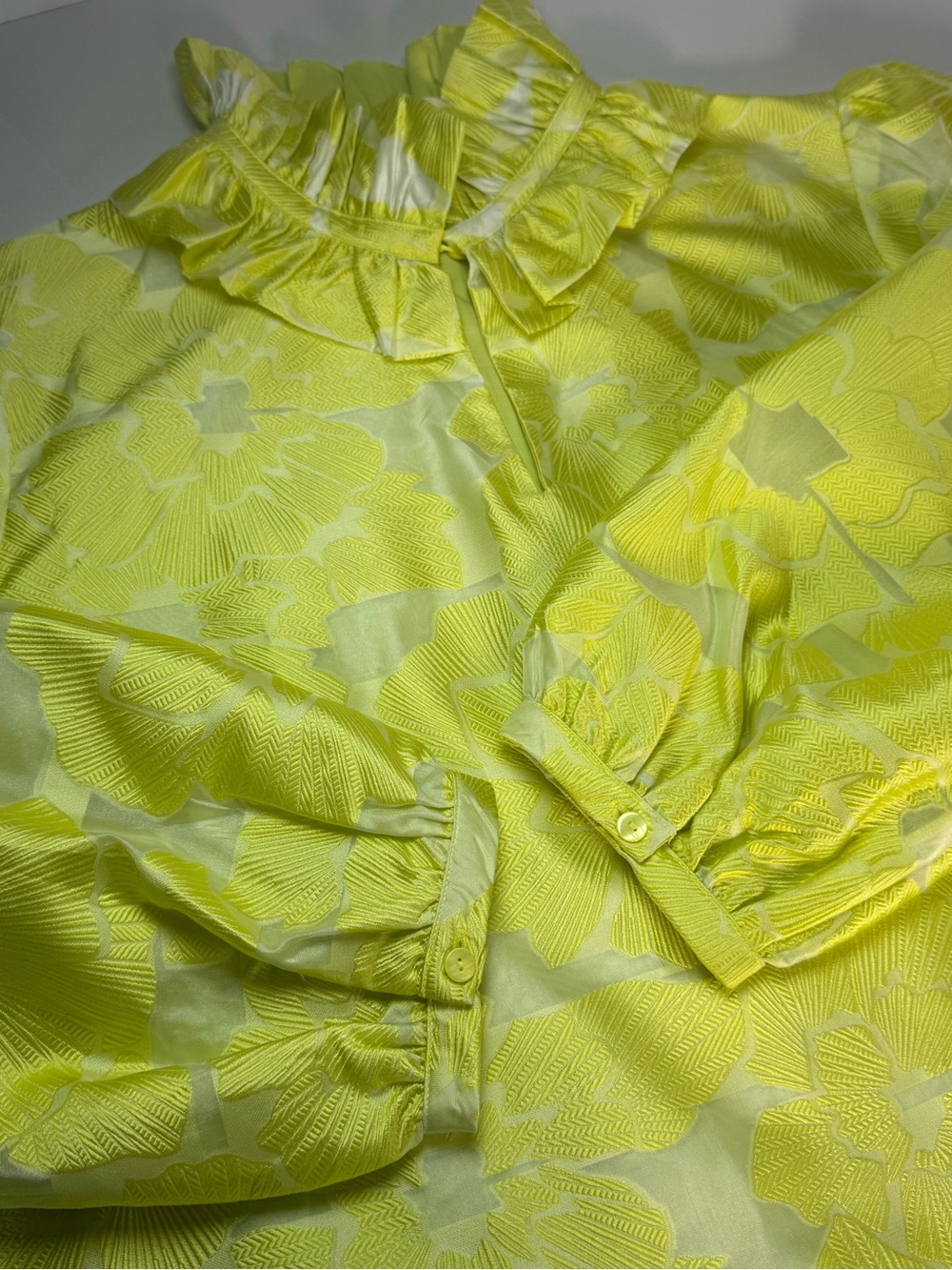 Tuckernuck Citron Fil Coupe Bouvier Blouse XXXL NWT - Picture 4 of 11